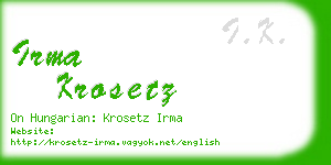 irma krosetz business card